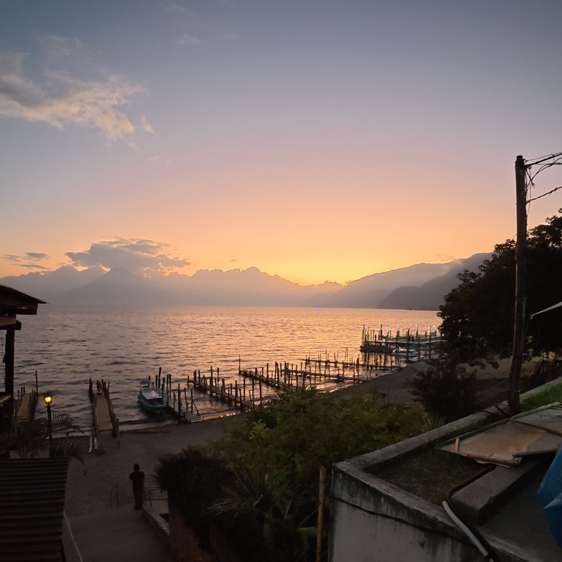Sunset over the highland lake, Guatemala