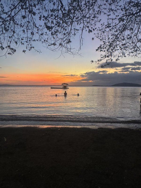 Evening swim in the lake, Nicaragua